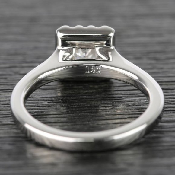 0.50 Ct Princess Pave Halo Diamond Engagement Ring - Picture 4 of 4